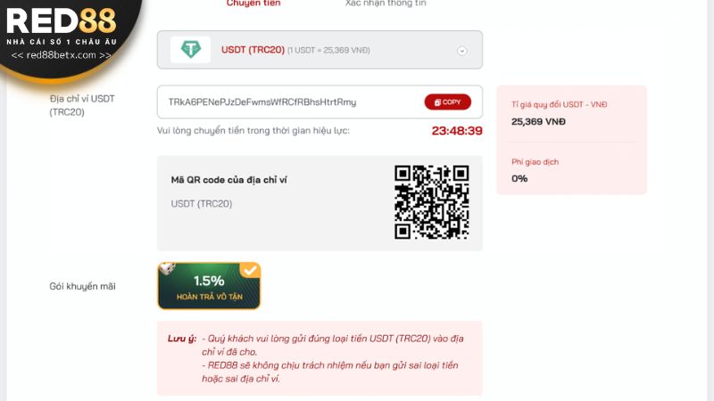 Một số lưu ý quan trọng khi thực hiện nạp tiền tại Red88 